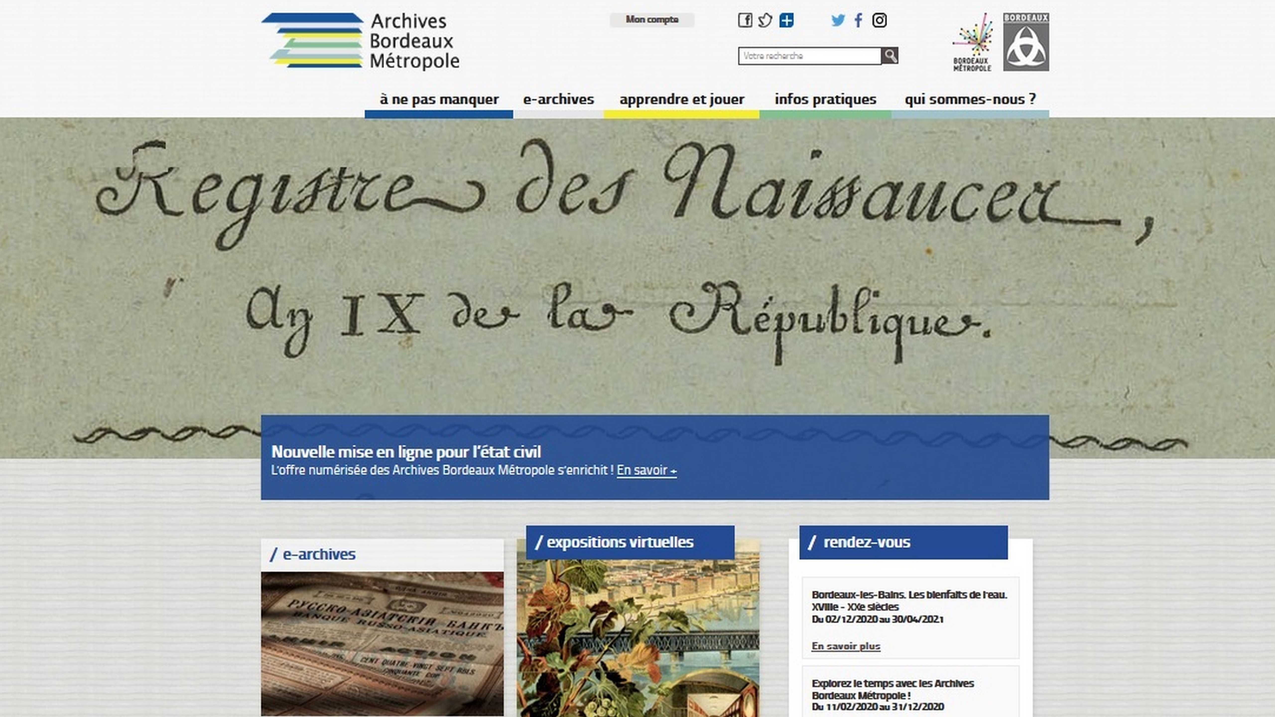 Plongez dans les "Archives de Bordeaux Métropole" et accéder aux fonds numérisés en ligne