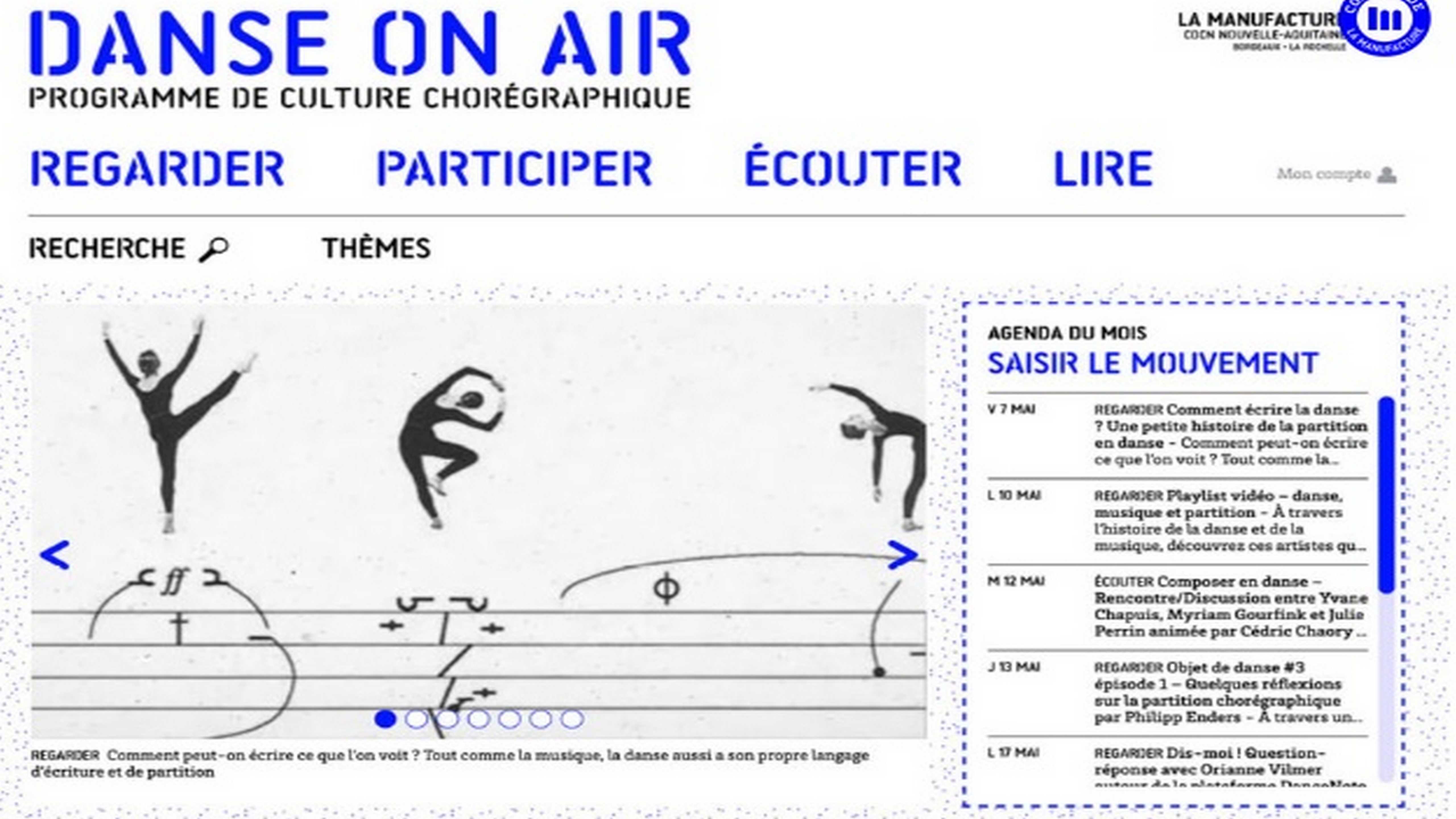 "Danse on air", le programme de culture chorégraphique en ligne de la Manuf'